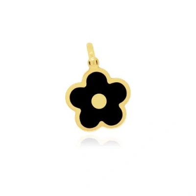 The Lovery Fine Jewelry Onyx Cherry Blossom Charm In Black