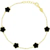 The Lovery Fine Jewelry Onyx Flower Bracelet In Black