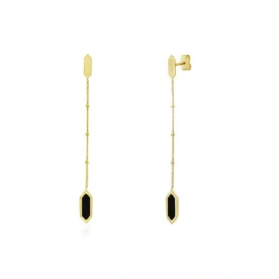 The Lovery Fine Jewelry Onyx Hexagon Bead Drop Earrings In Black