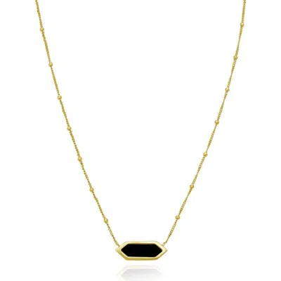 The Lovery Fine Jewelry Onyx Hexagon Bead Necklace In Black
