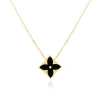 The Lovery Fine Jewelry Onyx Luxe Flower Necklace In Black
