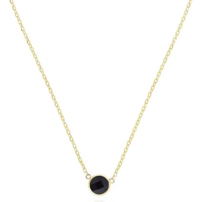 The Lovery Fine Jewelry Onyx Single Bezel Necklace In Black
