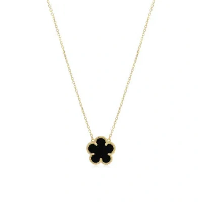 The Lovery Fine Jewelry Onyx Single Spring Flower Necklace In Multi
