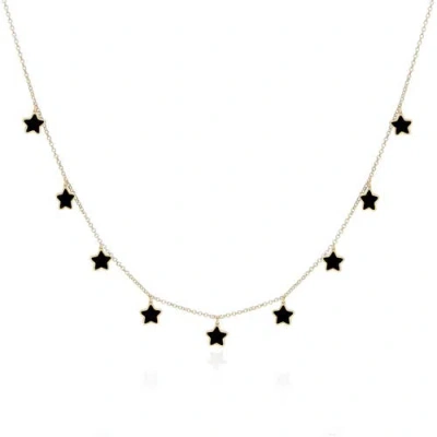 The Lovery Fine Jewelry Onyx Star Dangle Necklace In Black