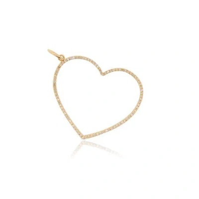 The Lovery Fine Jewelry Open Diamond Heart Charm In Gold