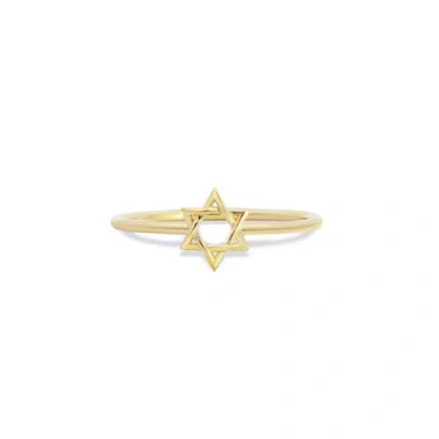 The Lovery Fine Jewelry Open Gold Star Of David Ring