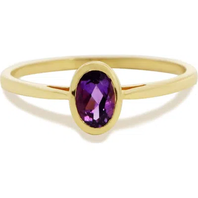 The Lovery Fine Jewelry Oval Amethyst Bezel Ring In Purple