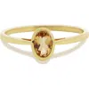 The Lovery Fine Jewelry Oval Citrine Bezel Ring In Yellow