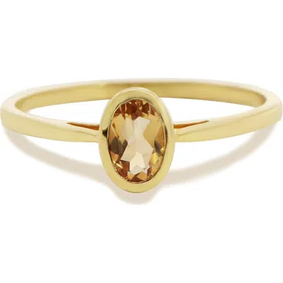 The Lovery Fine Jewelry Oval Citrine Bezel Ring In Yellow
