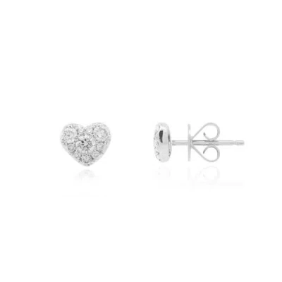 The Lovery Fine Jewelry Pave Diamond Heart Stud Earrings In Gold