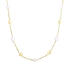 The Lovery Fine Jewelry Pearl And Gold Button Chain Necklace In White