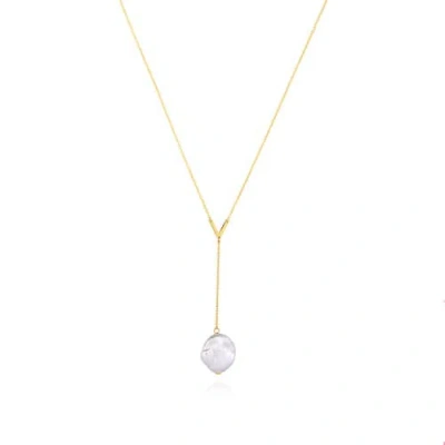 The Lovery Fine Jewelry Pearl Drop Lariat Necklace In White