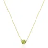 The Lovery Fine Jewelry Peridot Single Bezel Necklace In Green