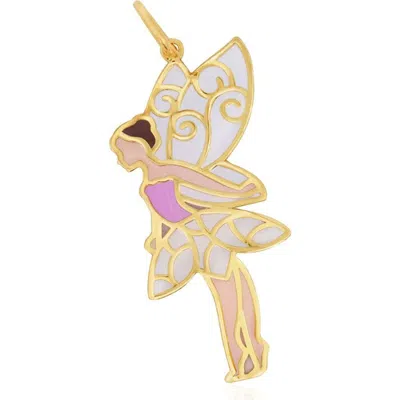 The Lovery Fine Jewelry Pink Enamel Fairy Charm In Gold