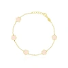 The Lovery Fine Jewelry Pink Pearl Flower Bracelet In Pink