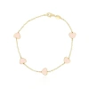 The Lovery Fine Jewelry Pink Pearl Heart Station Bracelet In Gold