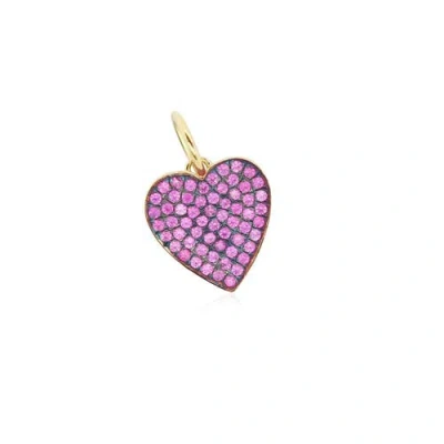 The Lovery Fine Jewelry Pink Sapphire Pave Heart Charm