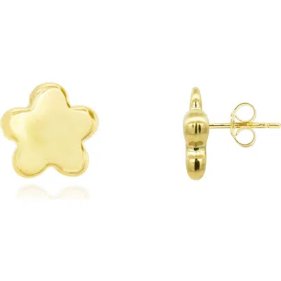 The Lovery Fine Jewelry Puffy Gold Flower Stud Earrings