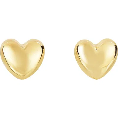 The Lovery Fine Jewelry Puffy Gold Heart Stud Earrings