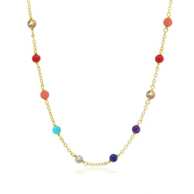 The Lovery Fine Jewelry Rainbow Gemstone Bead Chain Necklace