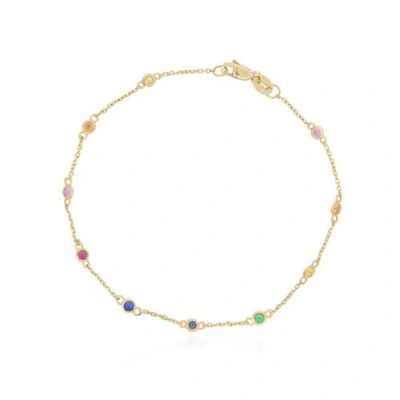 The Lovery Fine Jewelry Rainbow Gemstone Station Bracelet