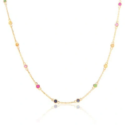 The Lovery Fine Jewelry Rainbow Gemstone Station Necklace