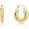The Lovery Fine Jewelry Ribbed Gold Hoop Earrings In Gold