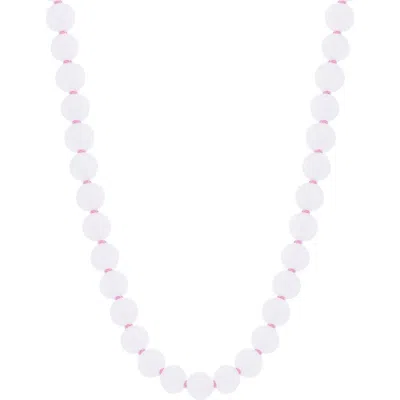 The Lovery Fine Jewelry Rose Quartz Knotted Bead Necklace In Pink