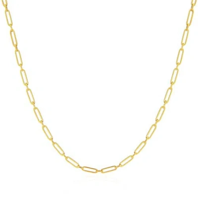 The Lovery Fine Jewelry Round Link Paperclip Chain Necklace In Gold