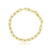 The Lovery Fine Jewelry Rounded Rectangle Paperclip Bracelet In Gold