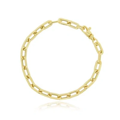 The Lovery Fine Jewelry Rounded Rectangle Paperclip Bracelet In Gold