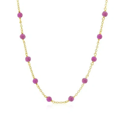The Lovery Fine Jewelry Ruby Bead Chain Necklace In Red