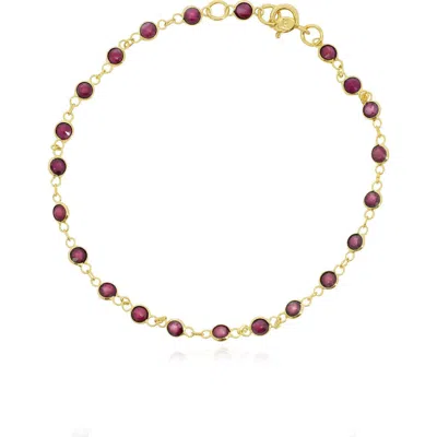 The Lovery Fine Jewelry Ruby Bezel Bracelet In Gold