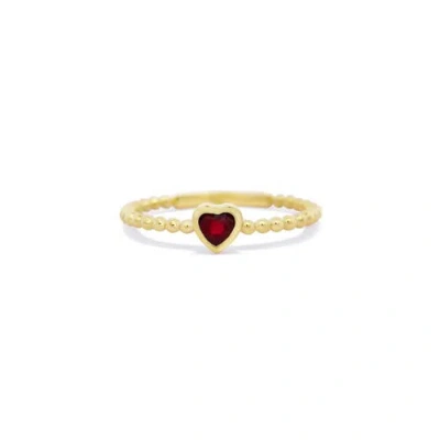 The Lovery Fine Jewelry Ruby Bezel Heart Ring In Red