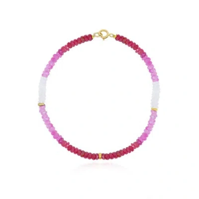 The Lovery Fine Jewelry Ruby Ombre Bead Bracelet In Red