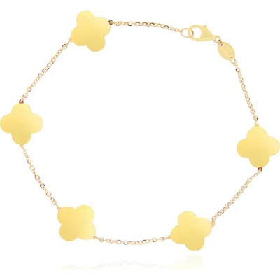 The Lovery Fine Jewelry Small Gold Clover Bracelet