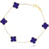 The Lovery Fine Jewelry Small Lapis Clover Bracelet In Blue