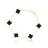 The Lovery Fine Jewelry Small Onyx Clover Bracelet In Black