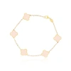 The Lovery Fine Jewelry Small Pink Pearl Clover Bracelet In Pink