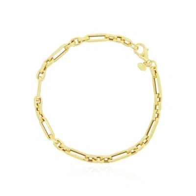 The Lovery Fine Jewelry Square Link Paperclip Bracelet In Gold
