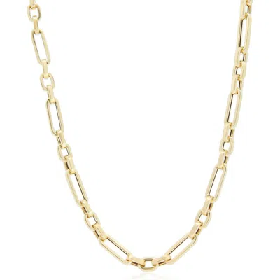 The Lovery Fine Jewelry Square Link Paperclip Chain Necklace In Gold