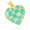The Lovery Fine Jewelry Teal Enamel Heart Charm In Blue