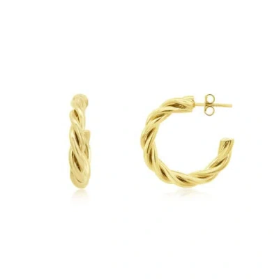 The Lovery Fine Jewelry Thin Twist Hoop Earrings In Gold Plated Sterling Silver
