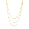The Lovery Fine Jewelry Triple Strand Herringbone Necklace In Gold