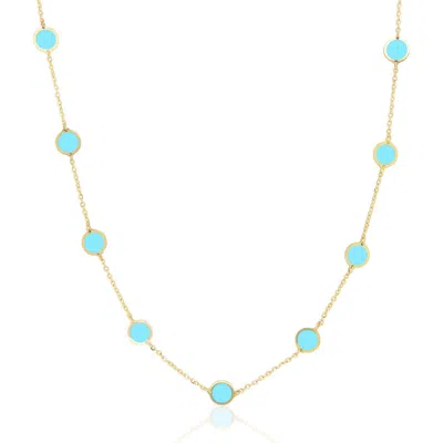 The Lovery Fine Jewelry Turquoise Bubble Chain Necklace In Blue