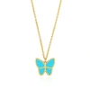 The Lovery Fine Jewelry Turquoise Butterfly Necklace In Blue