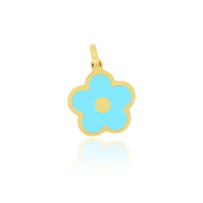 The Lovery Fine Jewelry Turquoise Cherry Blossom Charm In Blue