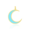 The Lovery Fine Jewelry Turquoise Crescent Moon Charm In Blue