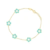 The Lovery Fine Jewelry Turquoise Daisy Bracelet In Blue