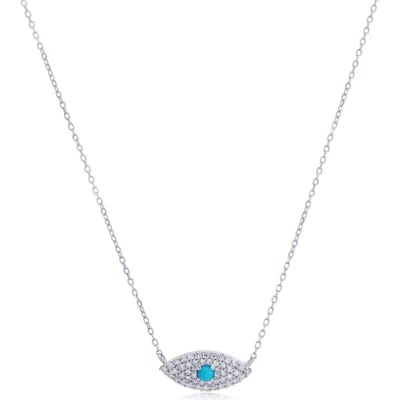 The Lovery Fine Jewelry Turquoise Diamond Evil Eye Necklace In Multi